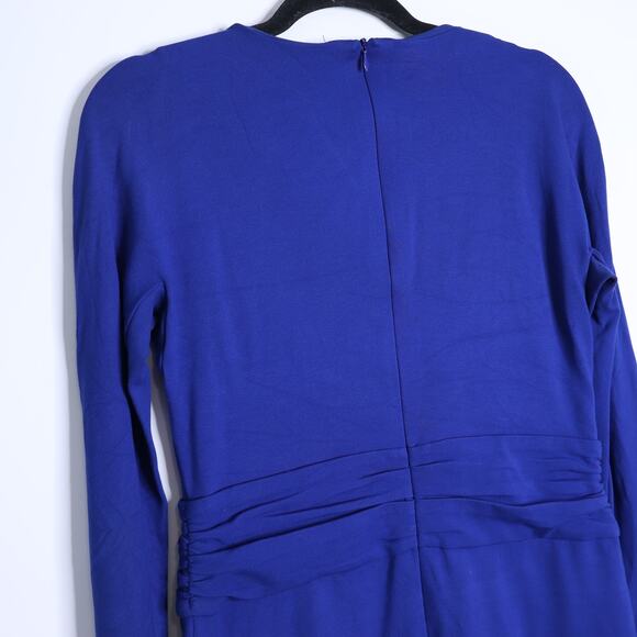ESCADA Dayna Midi Sheath Dress Cobalt Blue V Neck Long Sleeve Women's 38/US 8 - Picture 6 of 10